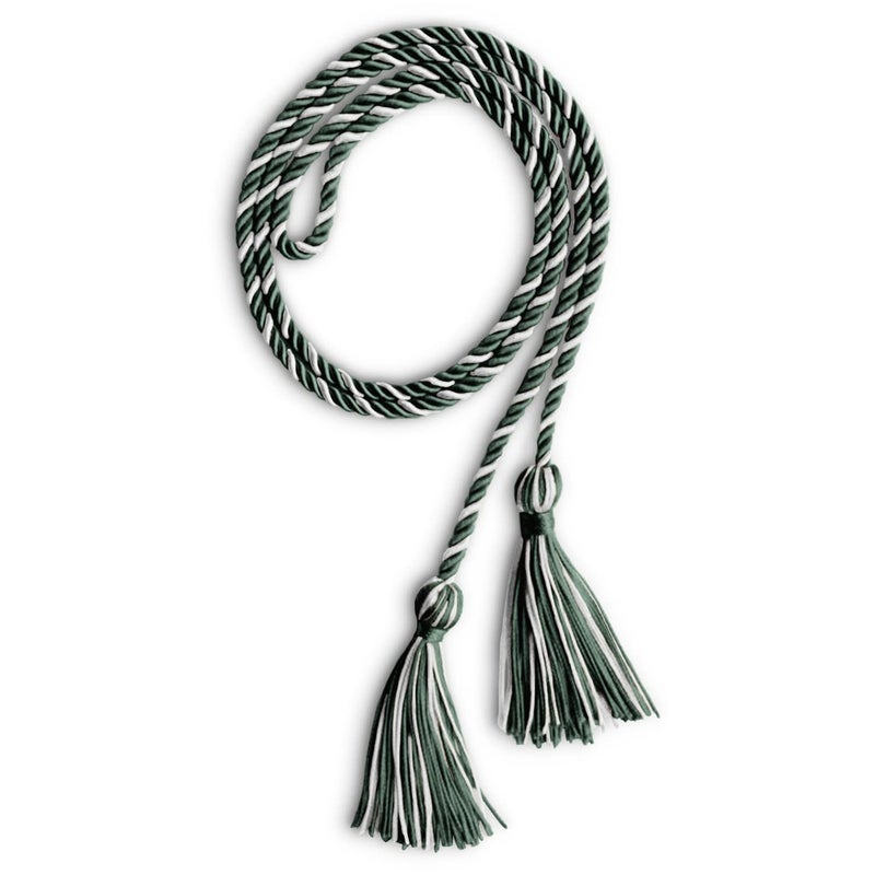 Endea Graduation Single Honor Cord Two-Color (Forest Green/White) - Image 5